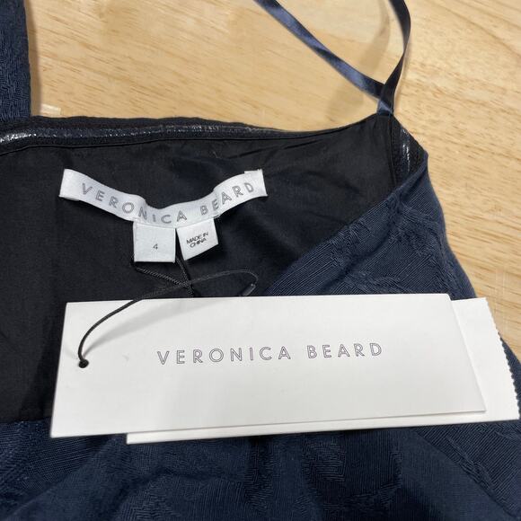 Veronica Beard NWT Belinda One Shoulder Jacquard Top Color Ink Blue Size 4 - Picture 5 of 10